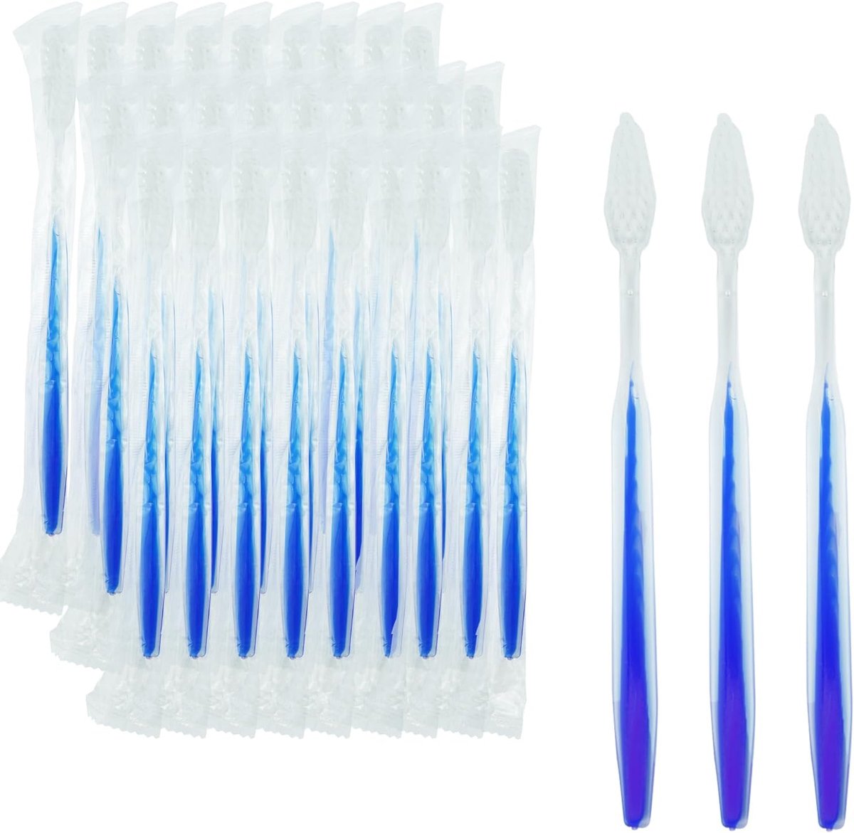 SnelShoppen - Disposable Toothbrush Set - 50 Stuks Reis Tandenborstels met Zachte Haren - Wegwerp Tandenborstel Set voor Thuis, Camping, Hotels - 17,5