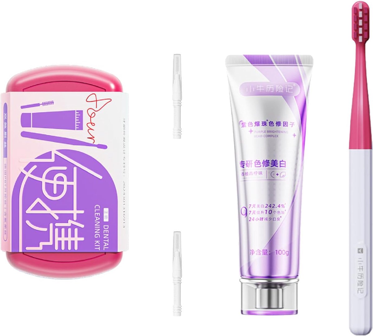 SnelShoppen - Travel Set - Opvouwbare Tandenborstel voor Beugels, Orthodontische Reisset met Ortho-Tandenstokers & Tandpasta, Mini Tandenborstel voor