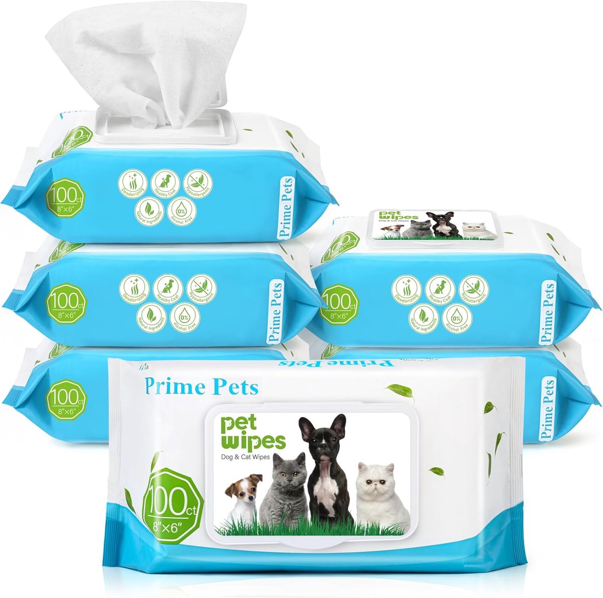 SnelShoppen - Honden Doekjes 300 Stuks - Premium Verzorgingsdoekjes voor Gezicht, Oren, Pootjes en Tanden - Natuurlijke Ingrediënten - Ideaal voor Thu