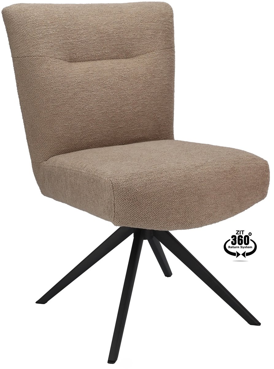 Icon Living - Stoel Molly Stof Gear Liver Leg Black 360° Return-system