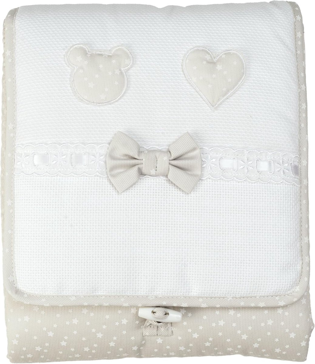 SnelShoppen - Filet Luiertas Beige - 100% Katoen en Polyester - Perfect voor Kinderen, Dagjes Uit, en Feestjes - Inclusief Aofil Verschoonmat