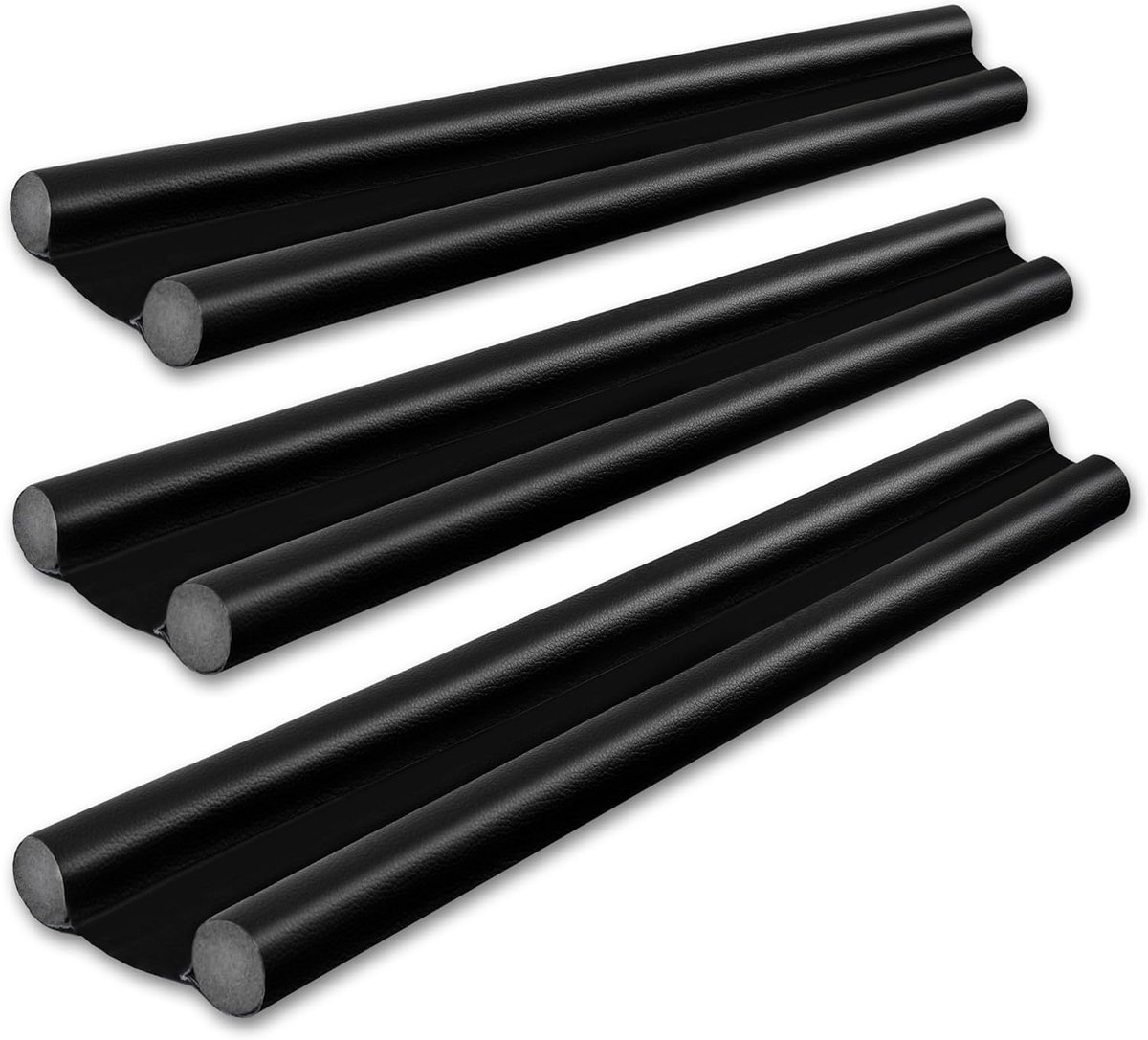 SnelShoppen - Draught Excluder voor Deuren 96 cm, PU en EPE Schuim, Dubbele Laag, Bescherming Tegen Koude, Geluid en Insecten - Zwart
