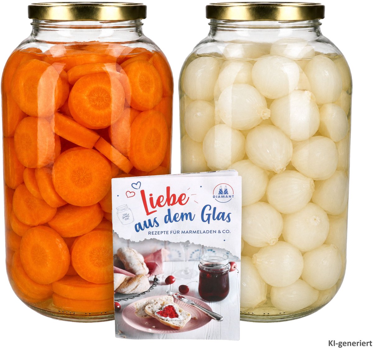2-delige set inmaakpot 4,25L TO 100 zwarte deksels incl. Diamant Gelierzauber receptenboekje