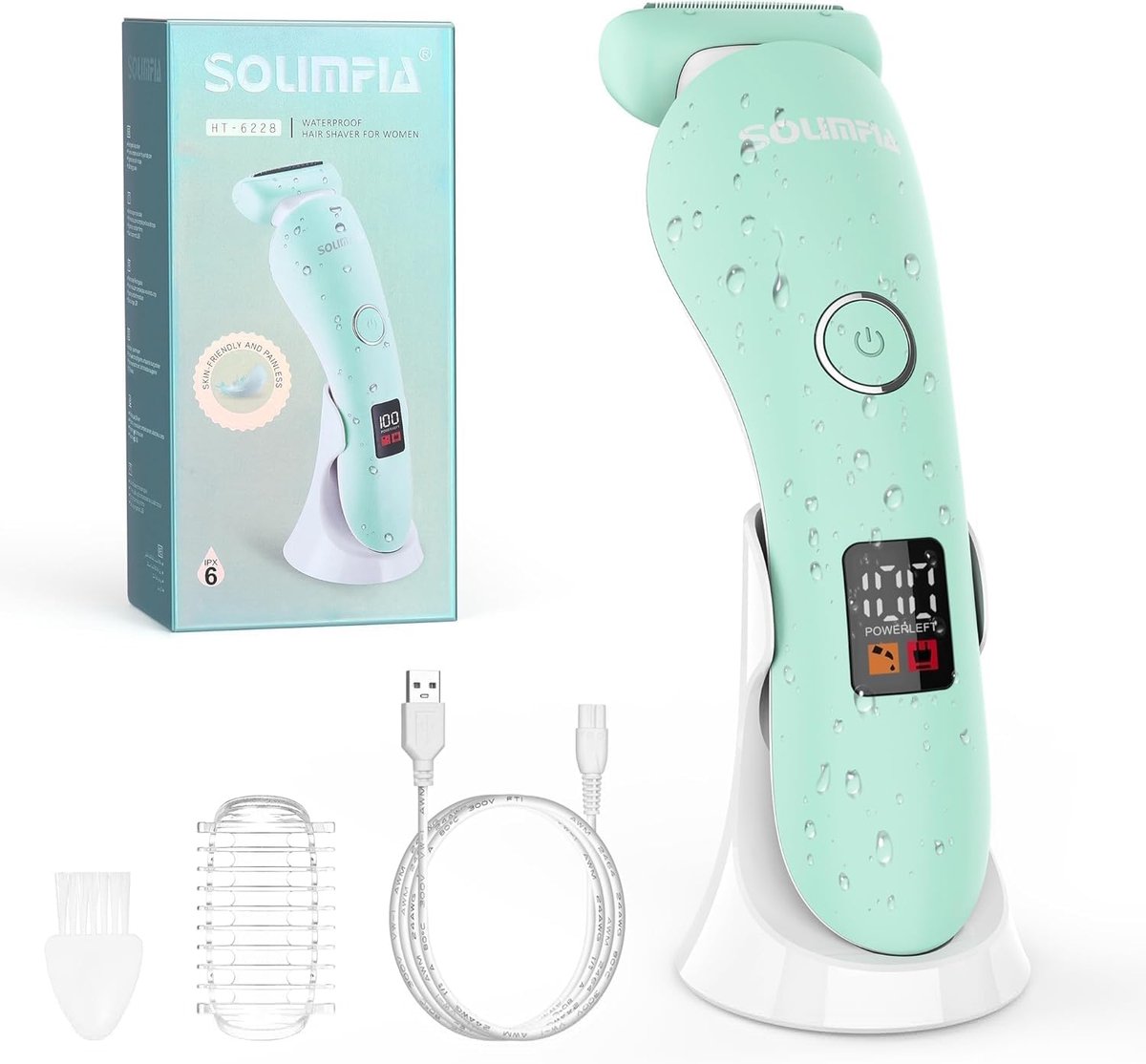 SnelShoppen - Draadloze Vrouwelijke Elektrische Scheerapparaat voor Armen, Benen, Onderarmen, Bikinilijn - IPX6 Waterproof, Oplaadbaar, Pijnloos, Draa