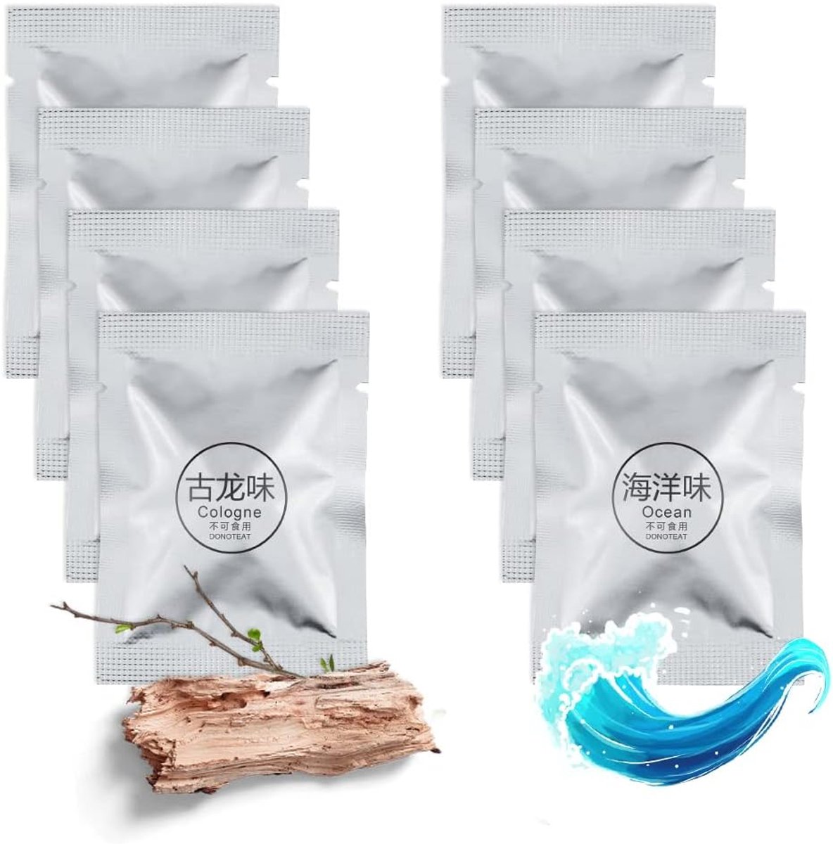SnelShoppen - URAQT Car Aromatherapy Tablets, 8 Stuks Auto Luchtverfrisser Vervangpads, Frisse Zeelucht & Cologne Geuren, Ideaal voor Auto Aroma Diffu