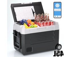 Elektrische Koelbox - Refrigerator - Frigobox - Vriezer - Auto Koelkast - Compressor Koelbox - 45L - Dual Zone Vriezer & Koeler - 12V / 24V DC, 100-240V AC - met Wielen en App-bediening - Voor Camping en Reizen