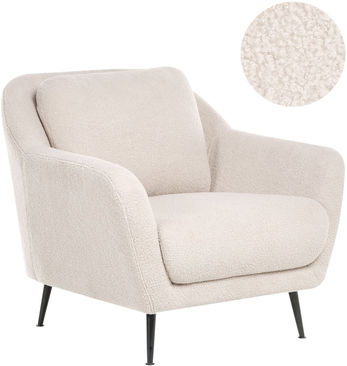 EIBY - Fauteuil - Beige - Bouclé