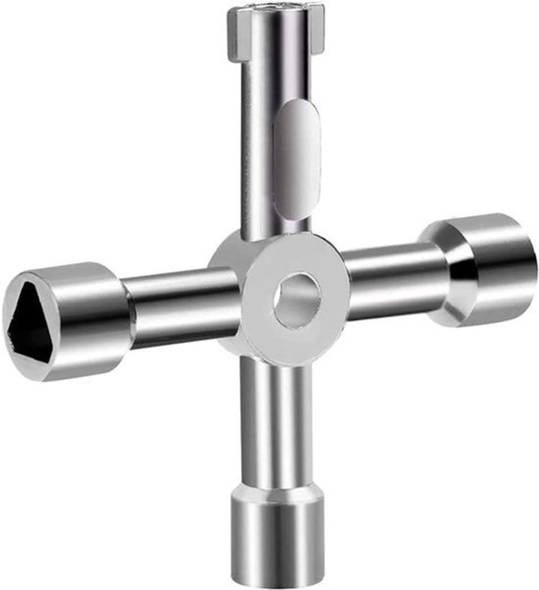 4-weg multifunctionele sleutel voor watergas meter box kasten en liften (zilver)
