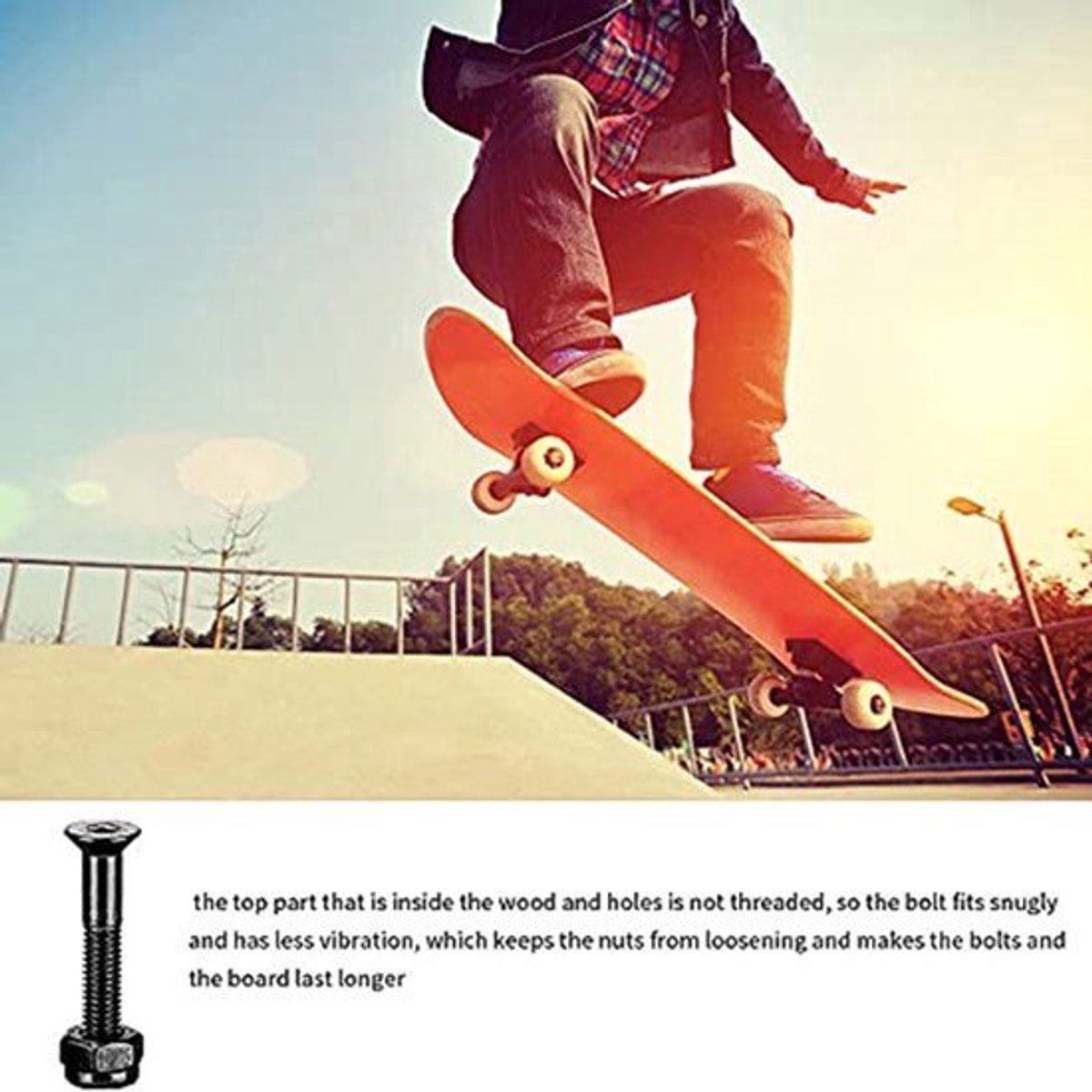 Skateboard Hardware Set 25mm - Zwarte Longboard Schroeven en Moeren - 16 Stuks