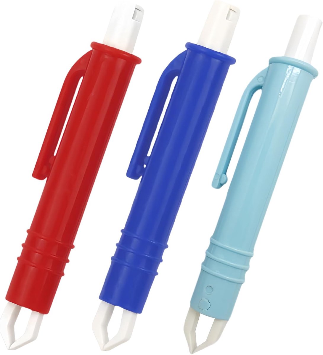 Thijox - 3 Stuks Tekentang voor Honden en Katten - Anti-Teken Verwijderaar - Slagvast PP en ABS - Kleur Rood, Donkerblauw, Lichtblauw - Huisdierreinig