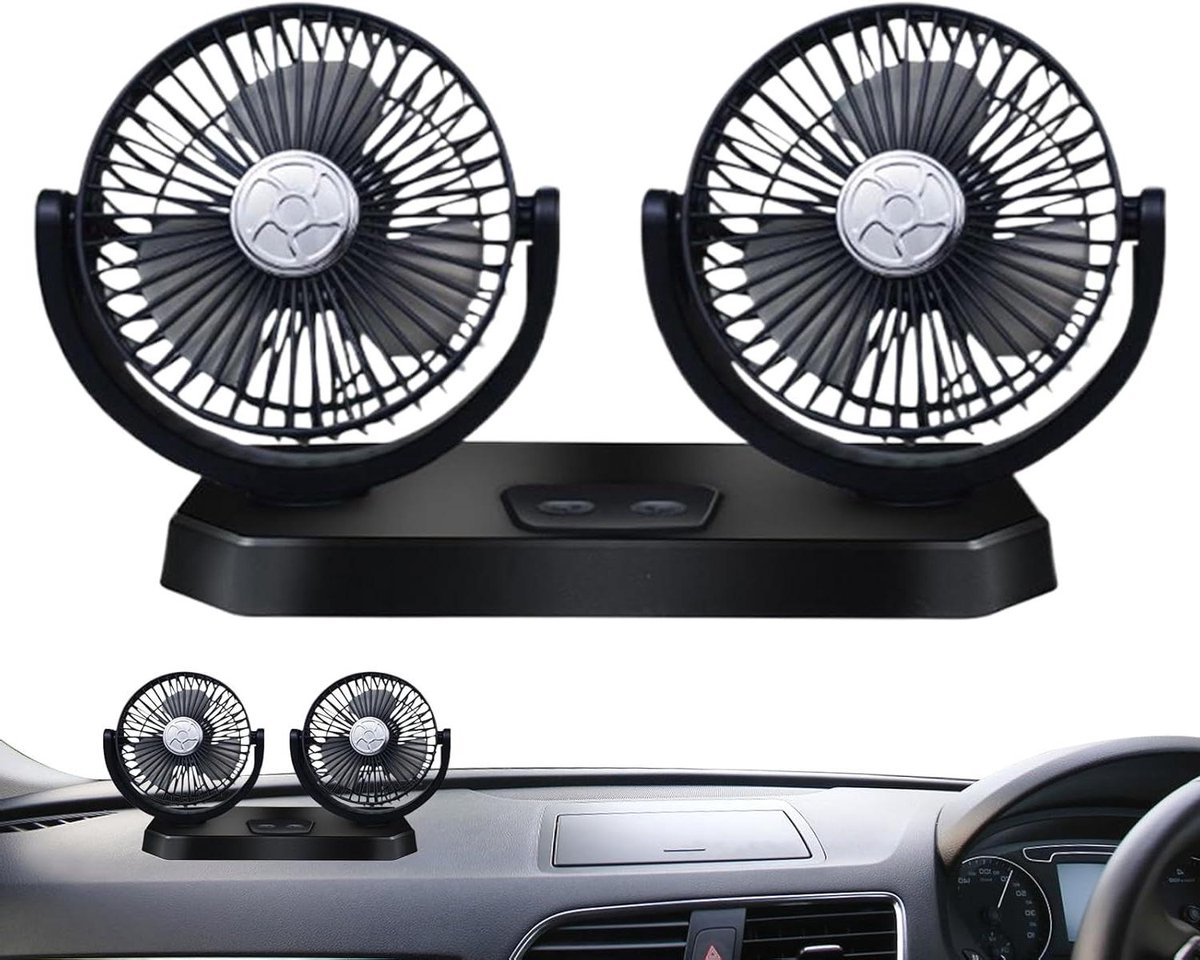 Autoventilator Achterbank - USB Ventilator - Comfortabele Rit - 360 Graden Rotatie - 32 x 18 x 13 cm - Zwart