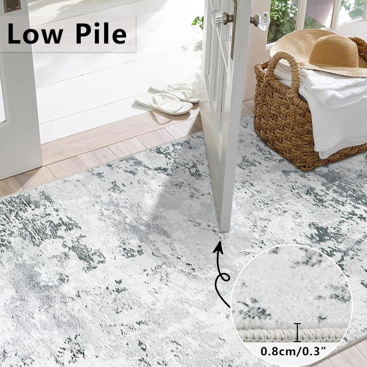 SnelShoppen - Modern Loper Tapijt 80x300cm Wasbaar - Abstract Grijs Vloerkleed voor Hal, Slaapkamer, Keuken, Antislip Korte Pool