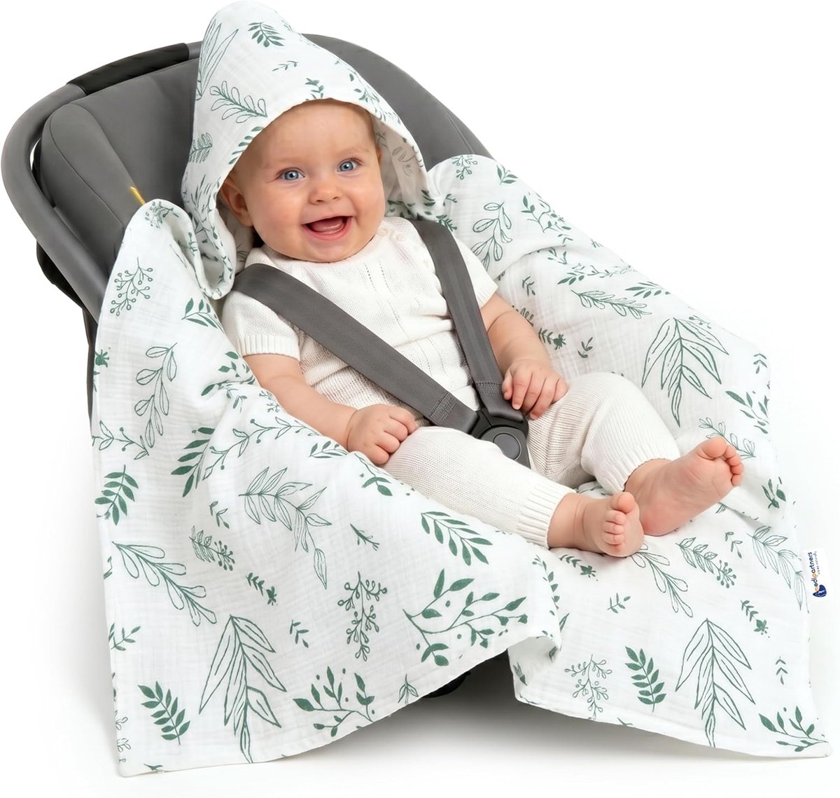 SnelShoppen - Mousseline Engelennestje voor Baby's - Wikkeldeken en Babyzitje - Zacht en Wollig - Oeko-Tex - 85 x 85 cm - Ideaal voor Autostoel en Kin