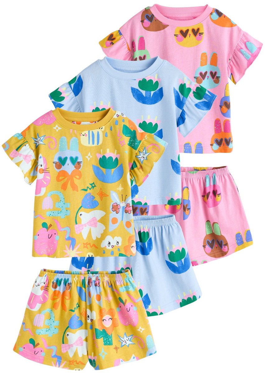 Next - Meisjes - Set van 3 korte pyjama's - Roze