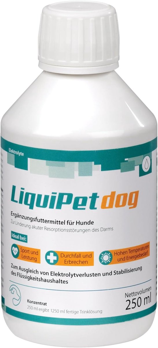 SnelShoppen - LiquiPet Honden Elektrolyten Concentrate 250ml - Ondersteuning voor Oudere Honden, Verlies Compensatie, Vloeistofbalans, Beef Smaak