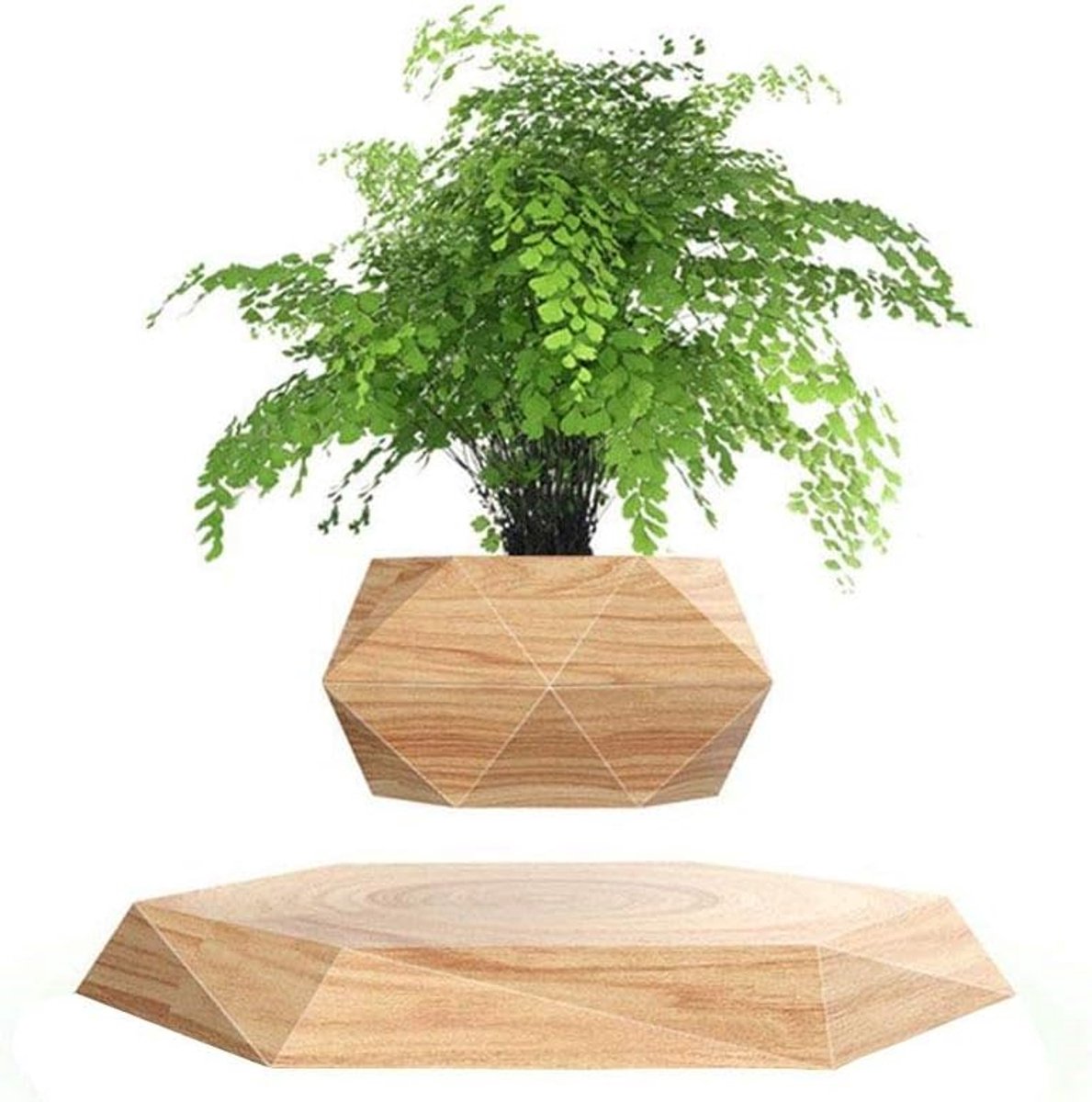 SnelShoppen - Magnetic Levitation Plant Pot - Drijvende Bonsai Pot met 360° Rotatie - Unieke Desk Decoratie voor Woonkamer, Kantoor en Cadeau