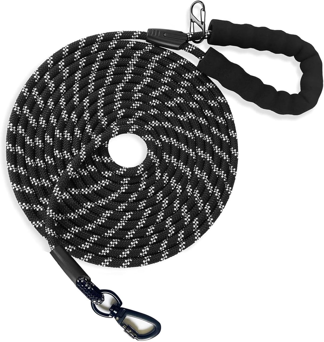 SnelShoppen - Dog Training Lead 10 M, Reflectieve Hondenriem met Carabiner Clip en Gevoerde Handgreep, Duurzame 20m Lange Leash voor Kleine Honden, Pe