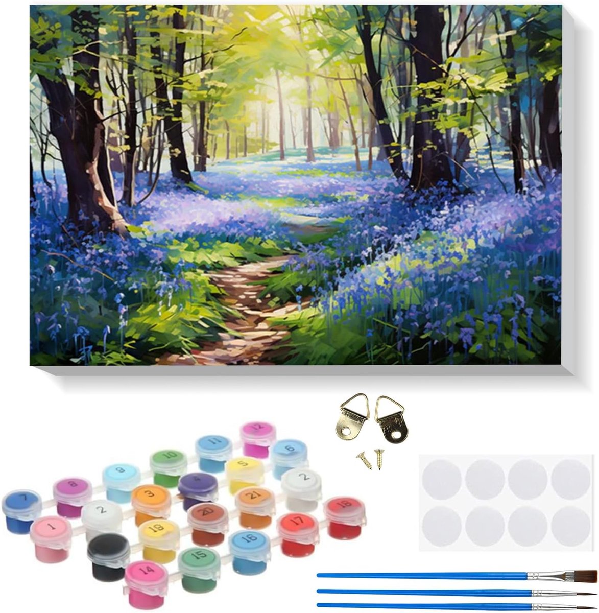 SnelShoppen - Schilderen op Nummer voor Volwassenen - Landschap Schilderij met Acrylverf en Penseelset - Inclusief Lijst 20x30cm - Creatieve Activitei