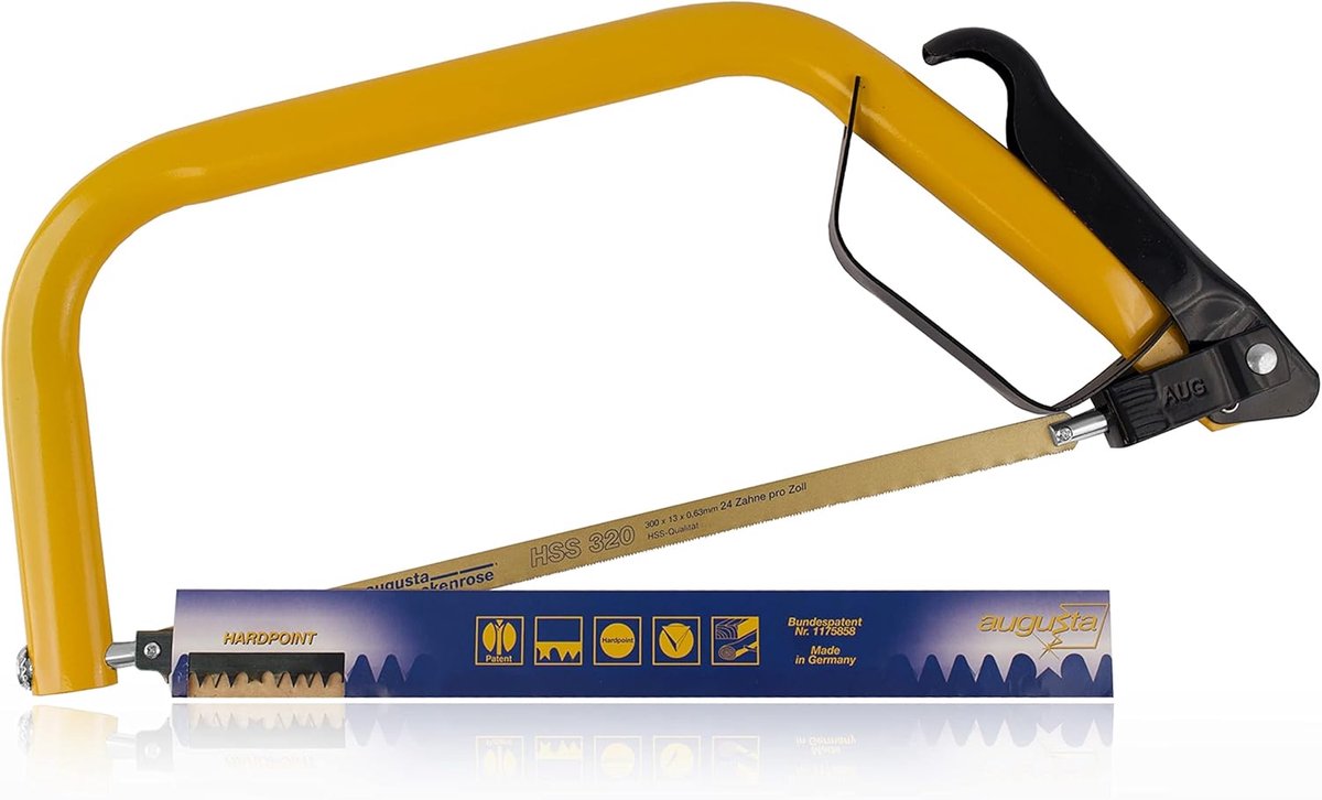 SnelShoppen - 2 in 1 Hacksaw - Augusta-Heckenrose Combination Hacksaw 300 mm - Universele Zaag voor Hout, Metaal en Non-Ferrous Metaal met Snelle Ontg