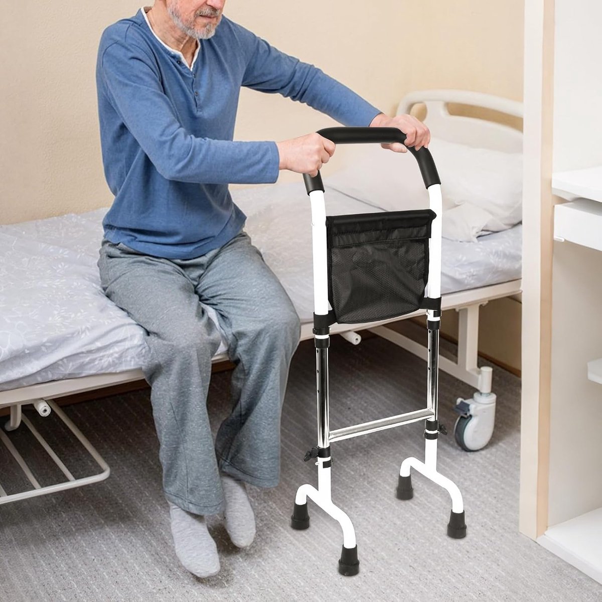 SnelShoppen - Stand Up Aid Sofa - Verstelbare Steun voor Senioren en Volwassenen - Stabiele Opstaphulp voor Bed, Toilet, Bank - Hoogte Verstelbaar - D