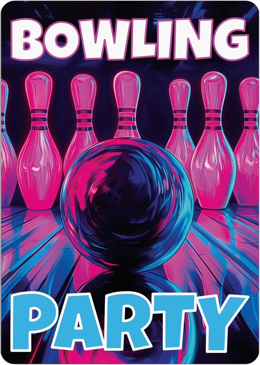 SnelShoppen - 12 Verjaardags- en Feestuitnodigingen - Aanpasbare Bowling Ontwerpen voor Kinderen en Volwassenen - Perfect voor Feestjes, Themafeesten