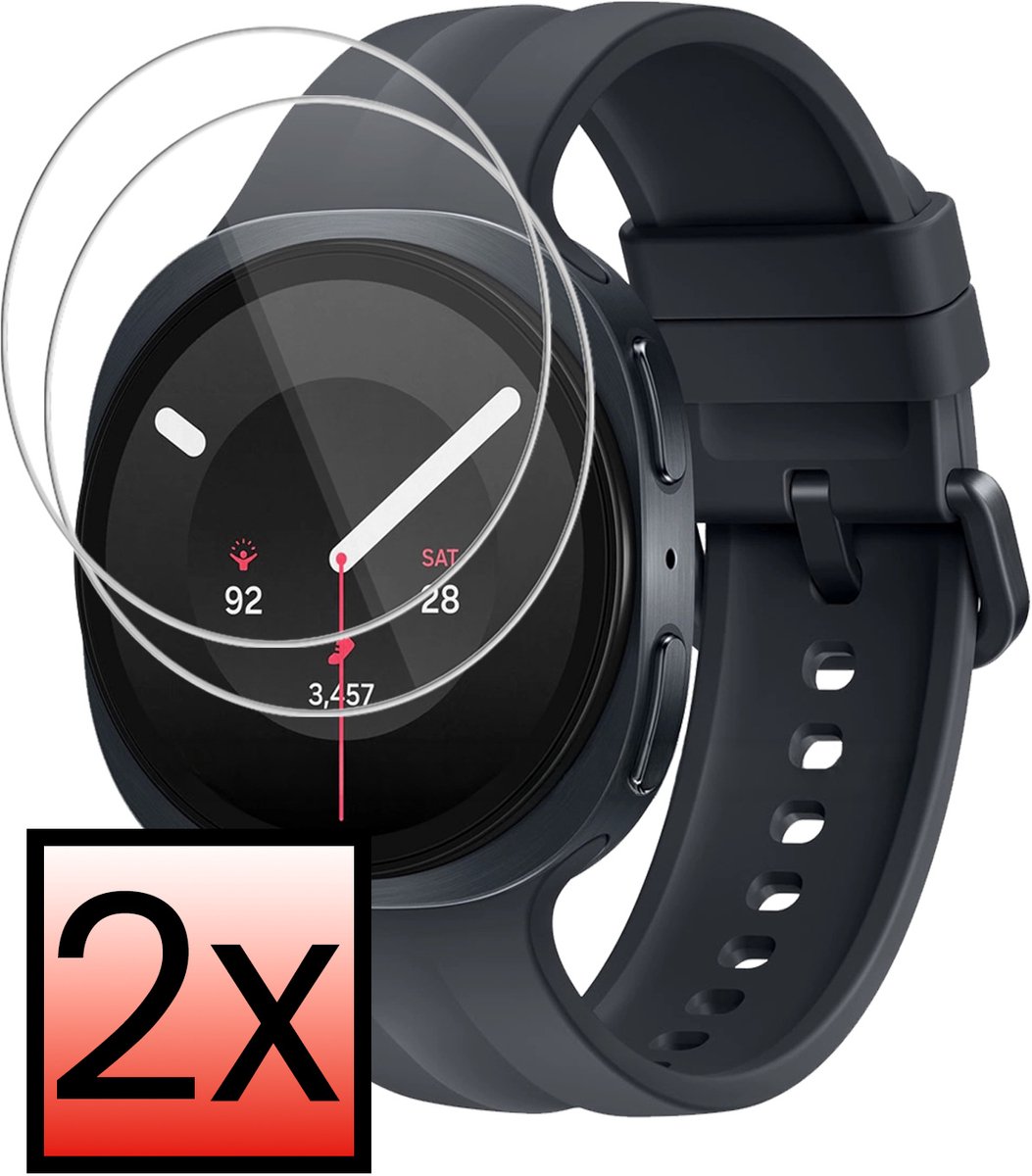 Screenprotector - 2 Stuks - Geschikt voor Samsung Galaxy Watch 9 (40 mm) - Extra Sterk - Tempered Glass - Gehard Glas - Beschermglas Screen Cover - Bescherm Protector voor Smartwatch
