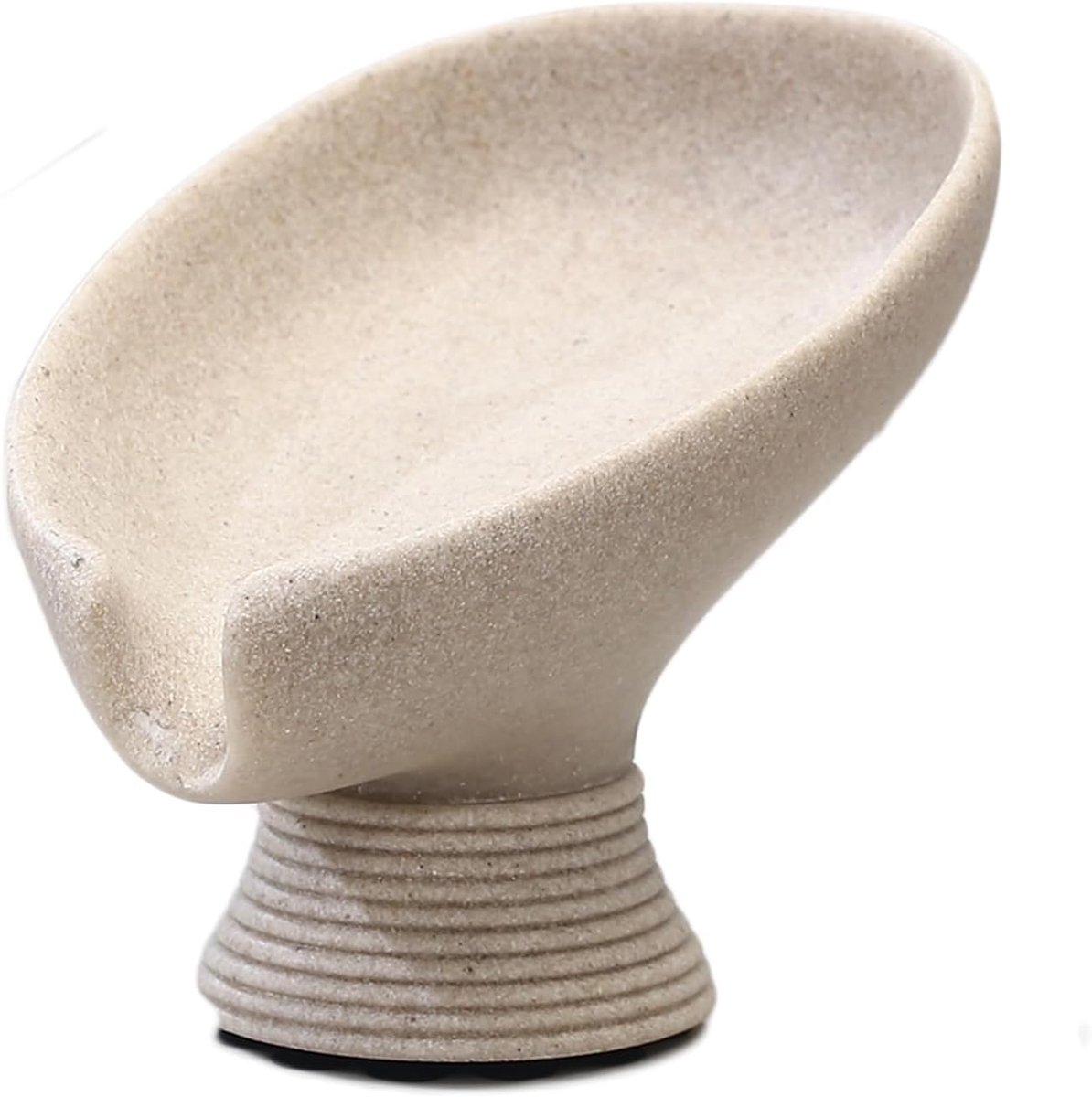 Thijox - Moderne Bladvormige Zeephouder van Hars, Lichtgewicht en Duurzaam Seepbakje met Afvoer voor Badkamer en Keuken - Beige, Waterbestendig en Hyg