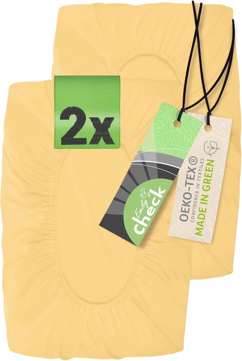 SnelShoppen - Set van 2 Spanhoezen voor Nekkussen Gezondheidskussen 1596.2323 - Katoen en Elastaan, Dubbelpak, Abrikoos, Zacht Slaapcomfort voor Thuis