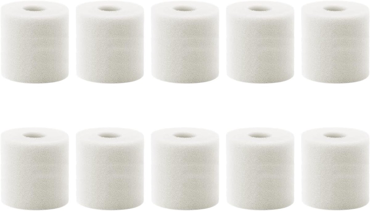 SnelShoppen - Filterspons voor Aquariums - Verbeter Biofiltratie - Geschikt voor Zoet- en Zoutwater - 10 Stuks Filters - Langdurige Waterfiltratie
