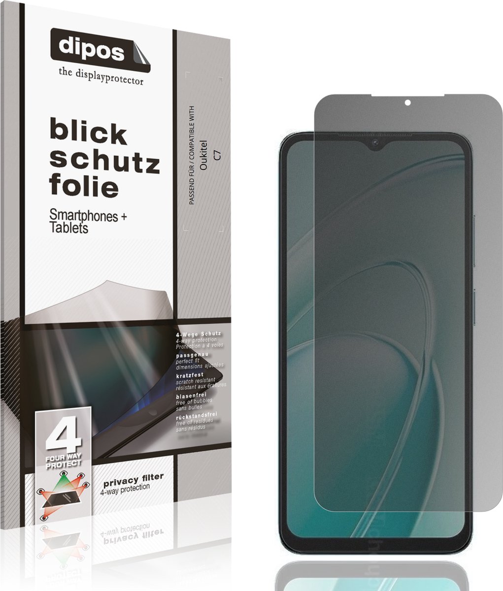 dipos – Matte Privacy Screenprotector geschikt voor Oukitel C7 | Anti-Spy Beschermfolie