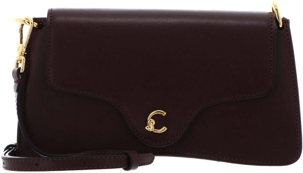 COCCINELLE Leren schoudertas clutch C-Me Calf Hi-Tech Crossbody Bag Berry donkerpaars