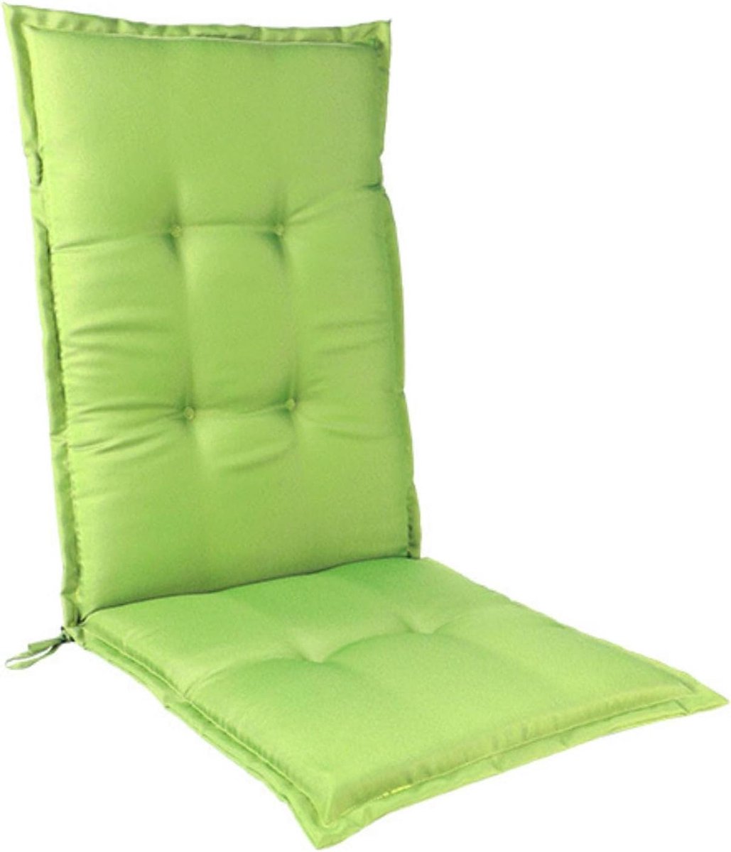 Stoelkussen Hoge Rug - Tuinkussen Ligkussen - Buiten Ontspannen - Duurzaam Polyester - 120x50cm - Grasgroen