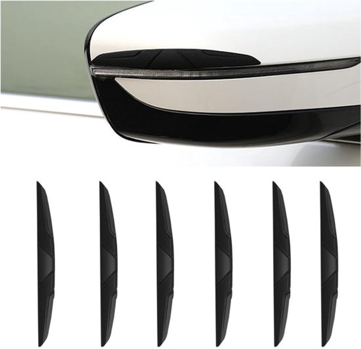 Pakket van 6 autodeurbeschermingsbumperbescherming krasbescherming voor autozijdeuren (zwart)