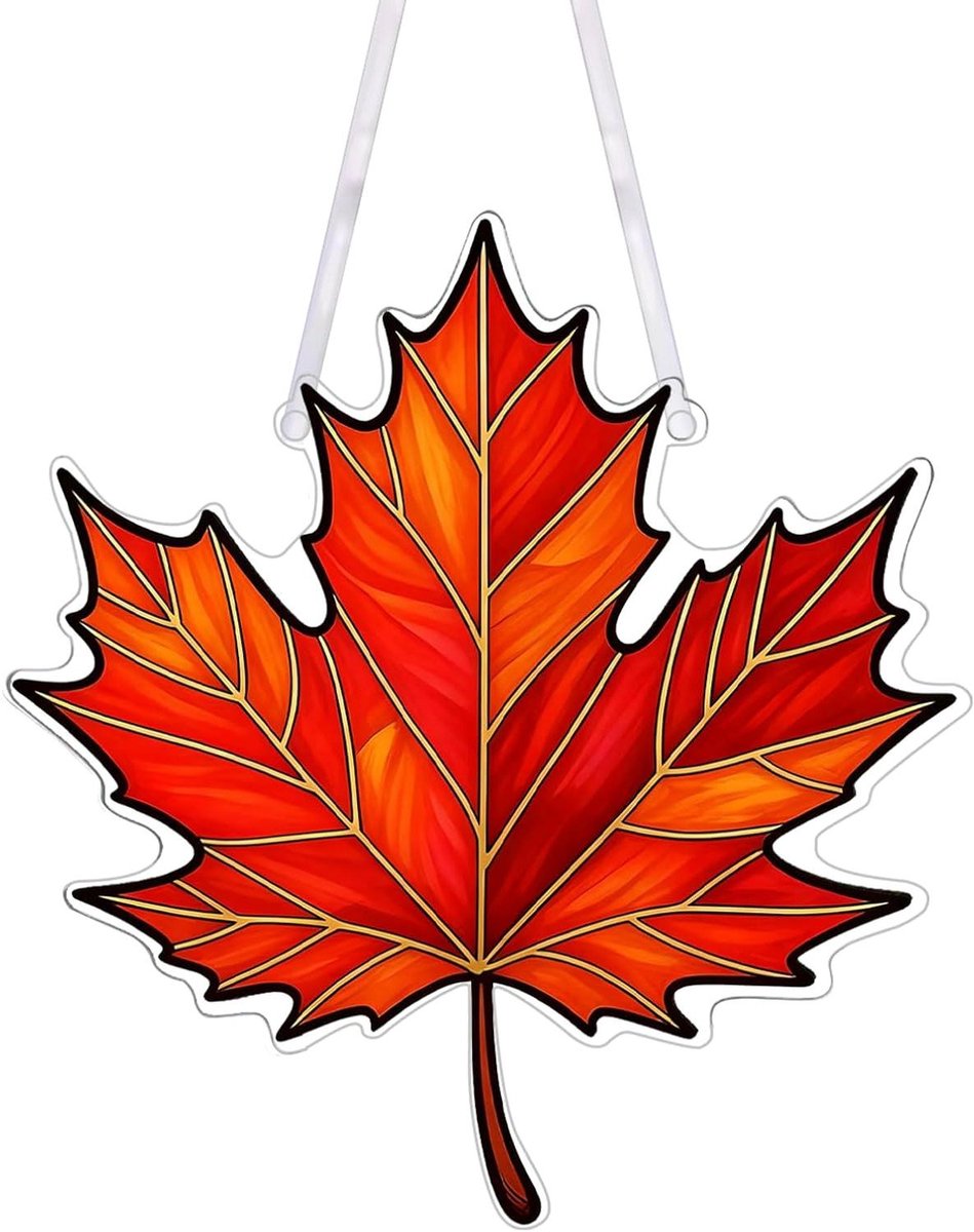 Esdoorn Bladeren Decoratie - Raam Ornament - Sfeer Creëren - Dynamische Lichtinteractie - 60 cm Ketting - Herfstkleuren