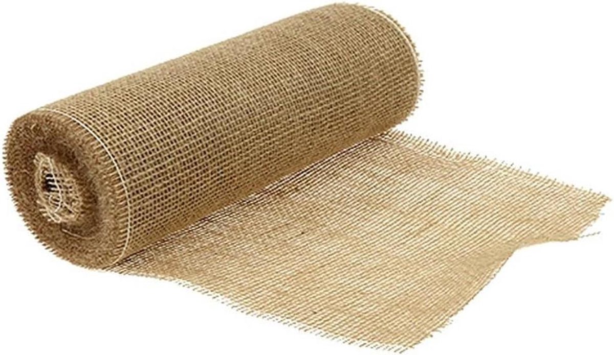 Jute Tafelband - Loper Rol - Tafel Decoratie - Natuurlijke Stijl - 30x1000 cm - Natuurlijk