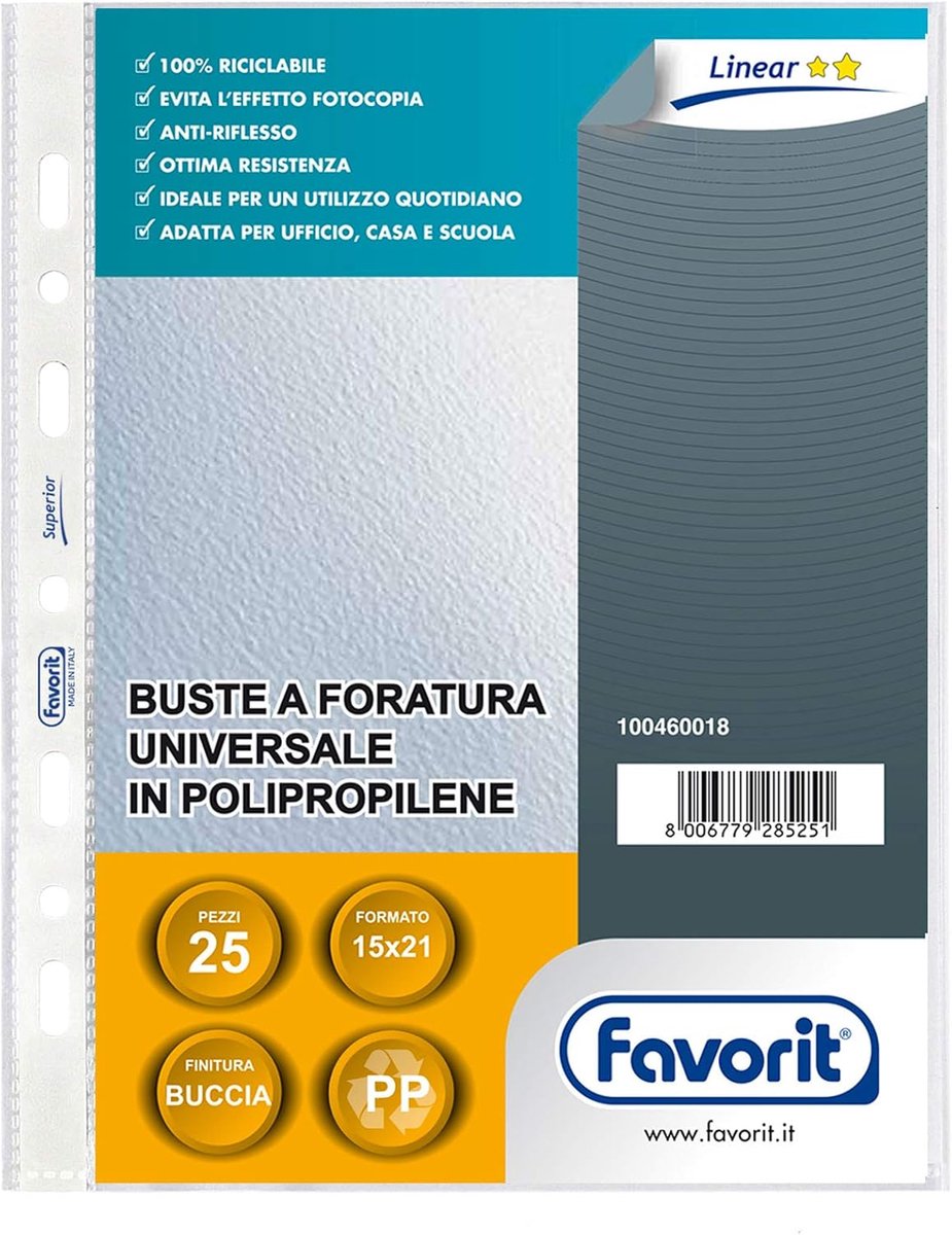 SnelShoppen - Universele Perforatievakken 25 Enveloppen 15x21 cm Transparant - Perfect voor Kantoor, School en Archivering