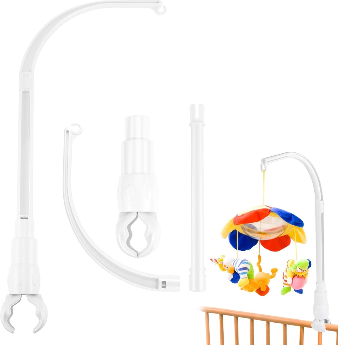 SnelShoppen - Mobiele Houder voor Babybed - Belhouder, Babywieg, Duurzaam ABS, Speelgoed Ophangsystemen voor Kinderen - Veilig en Milieuvriendelijk