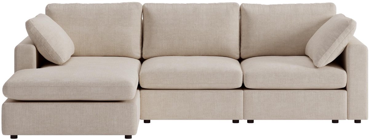 Lux chaise longuesofa rechts- of linkszijdig incl. 2 kussens beige.
