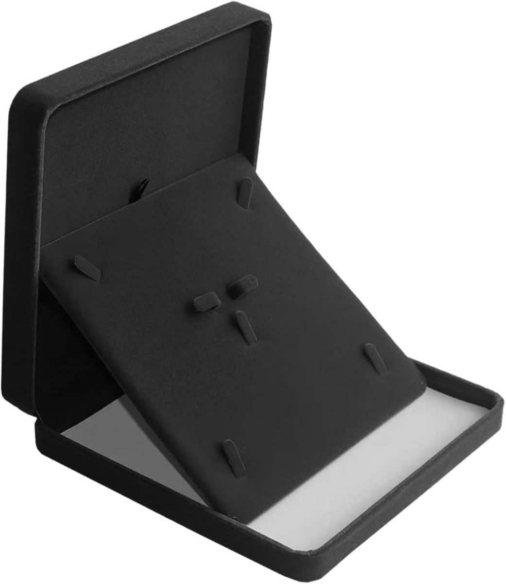 SnelShoppen - Velvet Sieraden Set Box - Luxe Pluche Jewelry Organizer Box voor Vrouwen - Voor Kettingen, Armbanden, Oorbellen en Ringen - Zwart - Perf