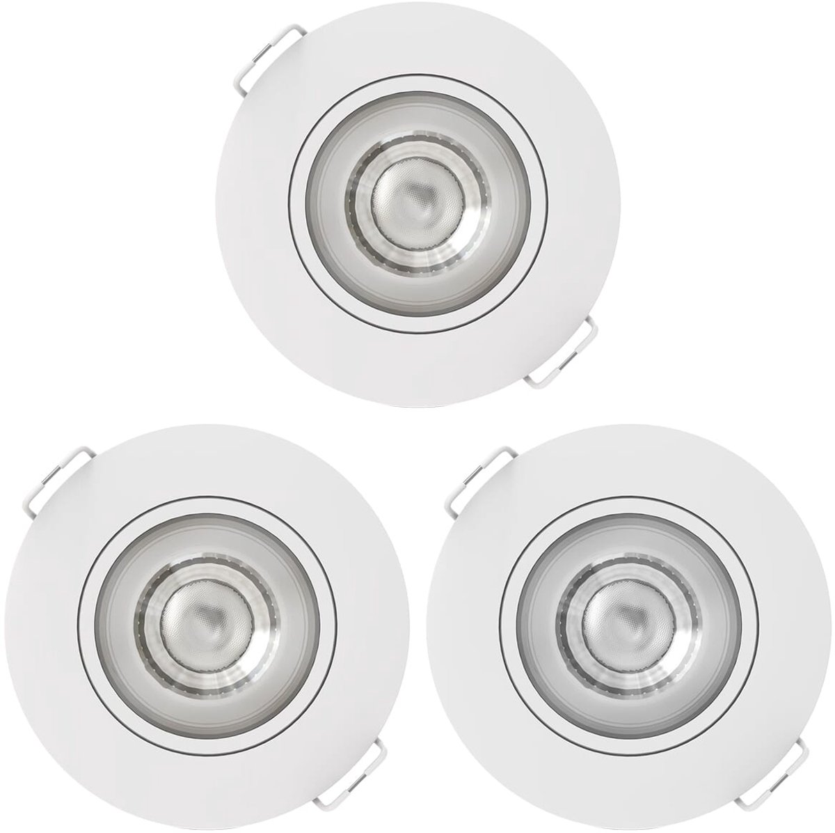 Modee LED Inbouwspot Rond - 4.8W 420 Lumen - 4000K Neutraal Wit - IP20 Ø80mm - Wit - 3 stuks