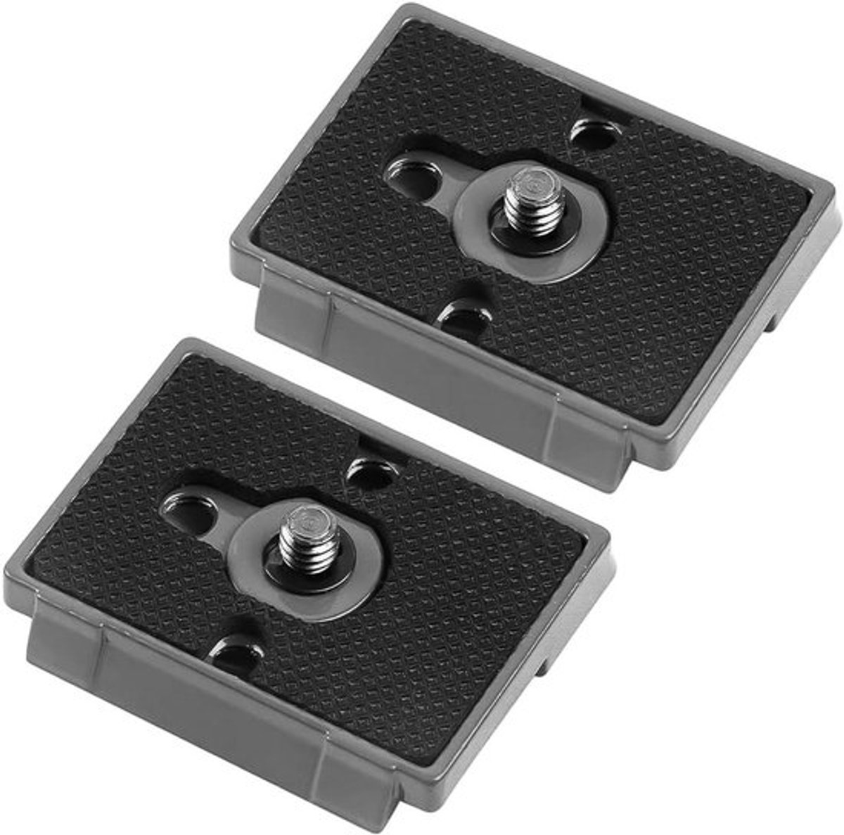 Snelsluitplaat voor camera - Compatibel met Manfrotto - 1/4" Schroef - Statiefkop - Accessoire voor fotografie - Geschikt voor Manfrotto camera statieven - Zwart - Pak van 2