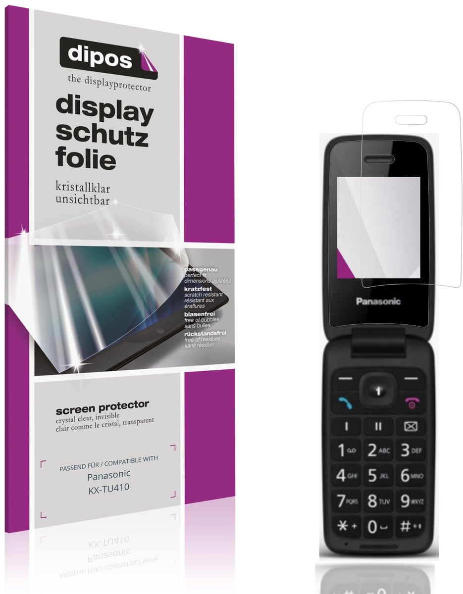 dipos – 4x Beschermfolie geschikt voor Panasonic KX-TU410 | Krasbestendige & heldere Screenprotector Ultra-Thin