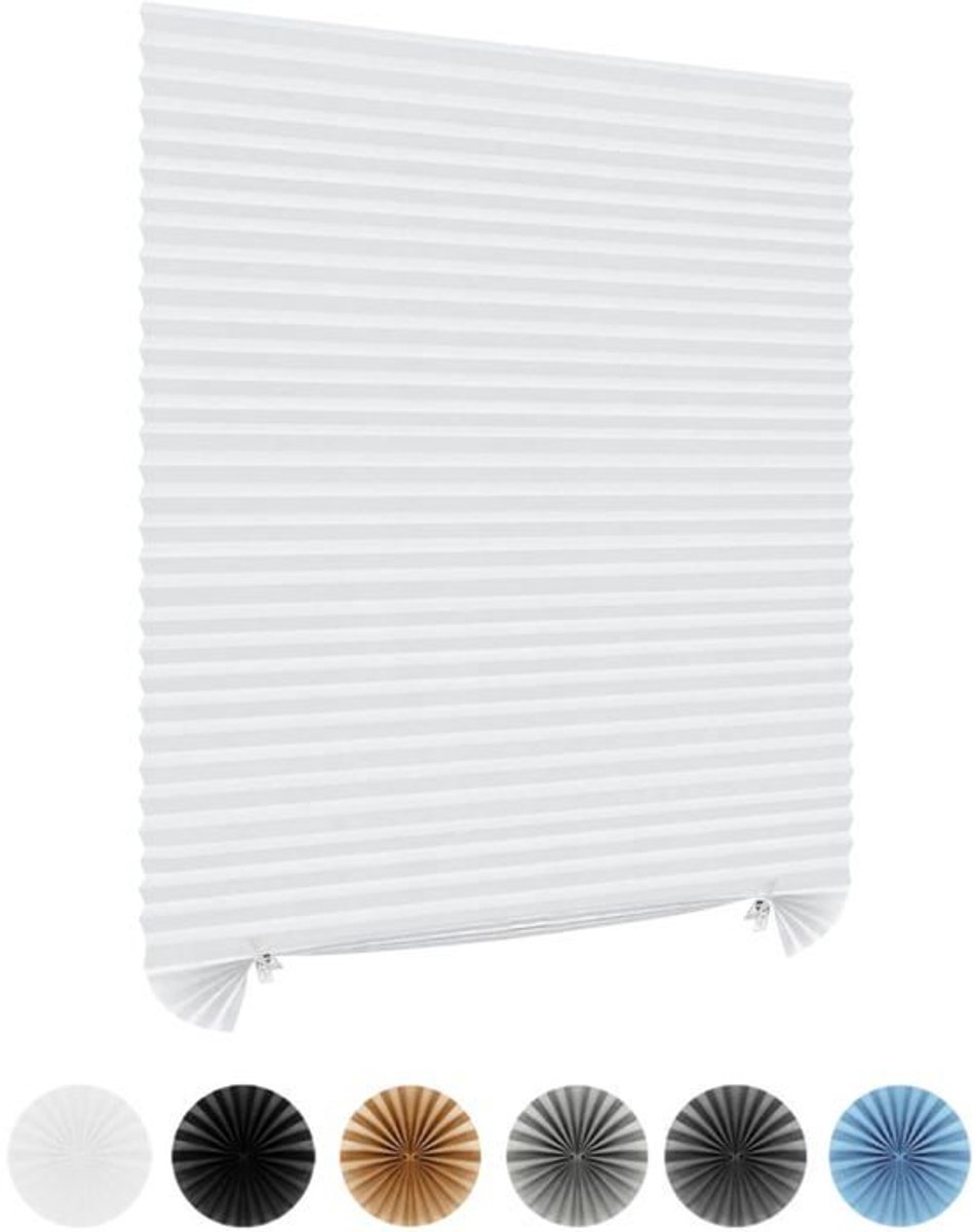 LISM-Geen boren nodig, niet-geweven verduisteringsgordijn, op maat te knippen - eenvoudig te installeren - inclusief tijdelijke sticker - 60x150 cm, wit
