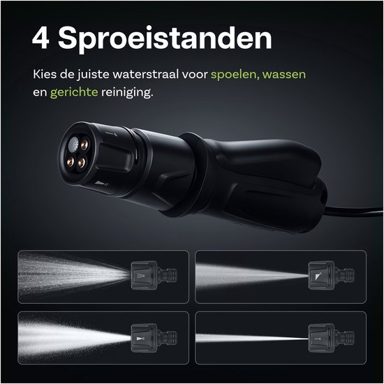 Opvouwbare Draagbare Hogedrukreiniger met 12L Watertank van WanderS - Draadloze Hogedrukreiniger met Wielen, 4-in-1 Sproeikop & Elektrische Sproeifunctie - Voor Auto, Tuin, Camping, Huisdieren & Thuis — afbeelding 5