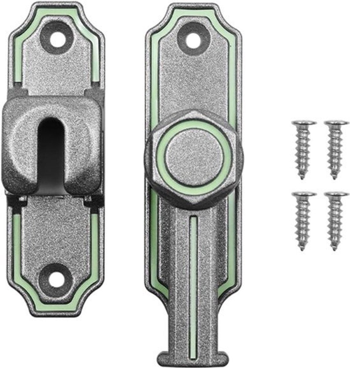Anti-Diefstal Kamerdeur Slot Gesp - 180 Graden - 90 Graden - Lichtgevend - Zilver - Veiligheidsslot - Deurslot
