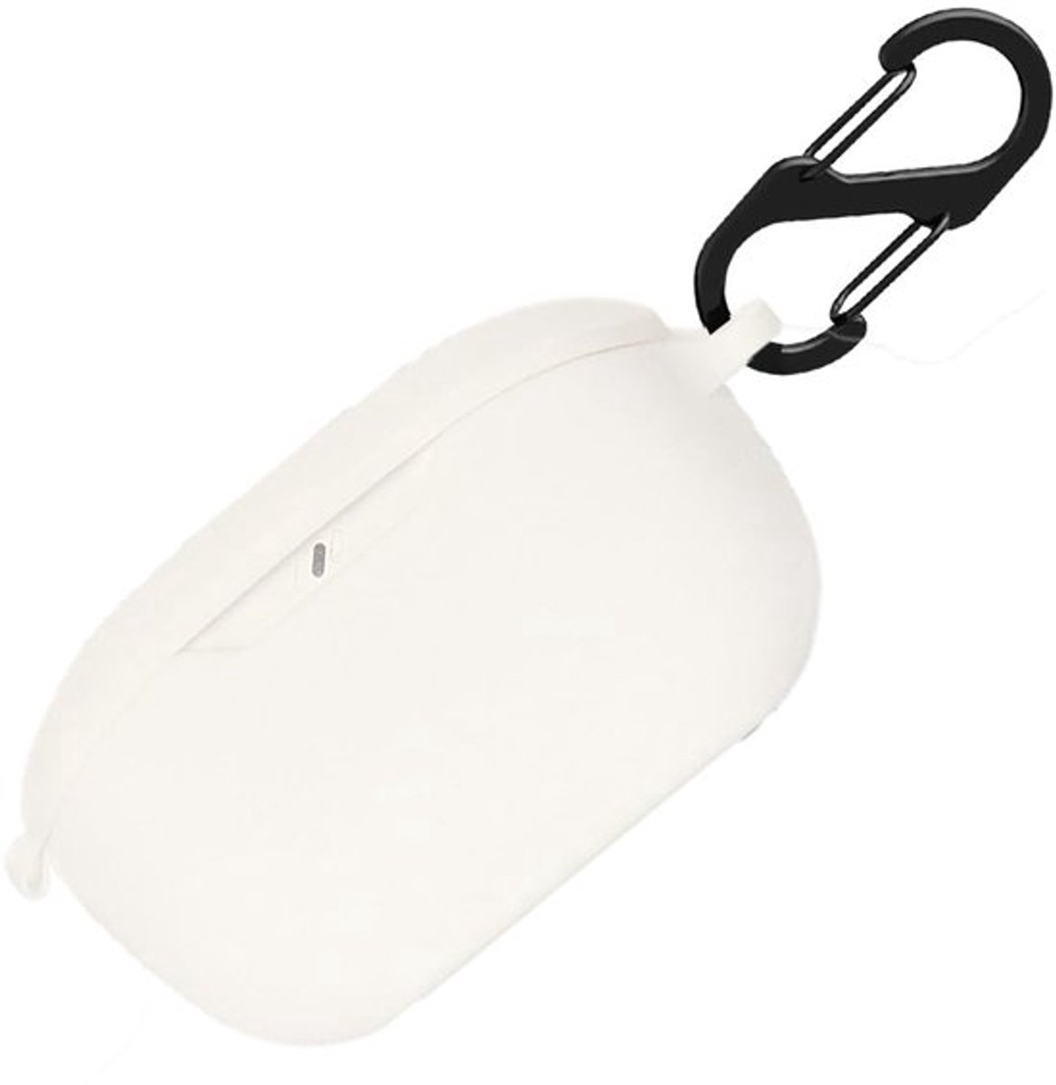 Siliconen hoes voor JBL Wave Buds, schokbestendige beschermhoes en huidbeschermhoes met sleutelhanger (wit)
