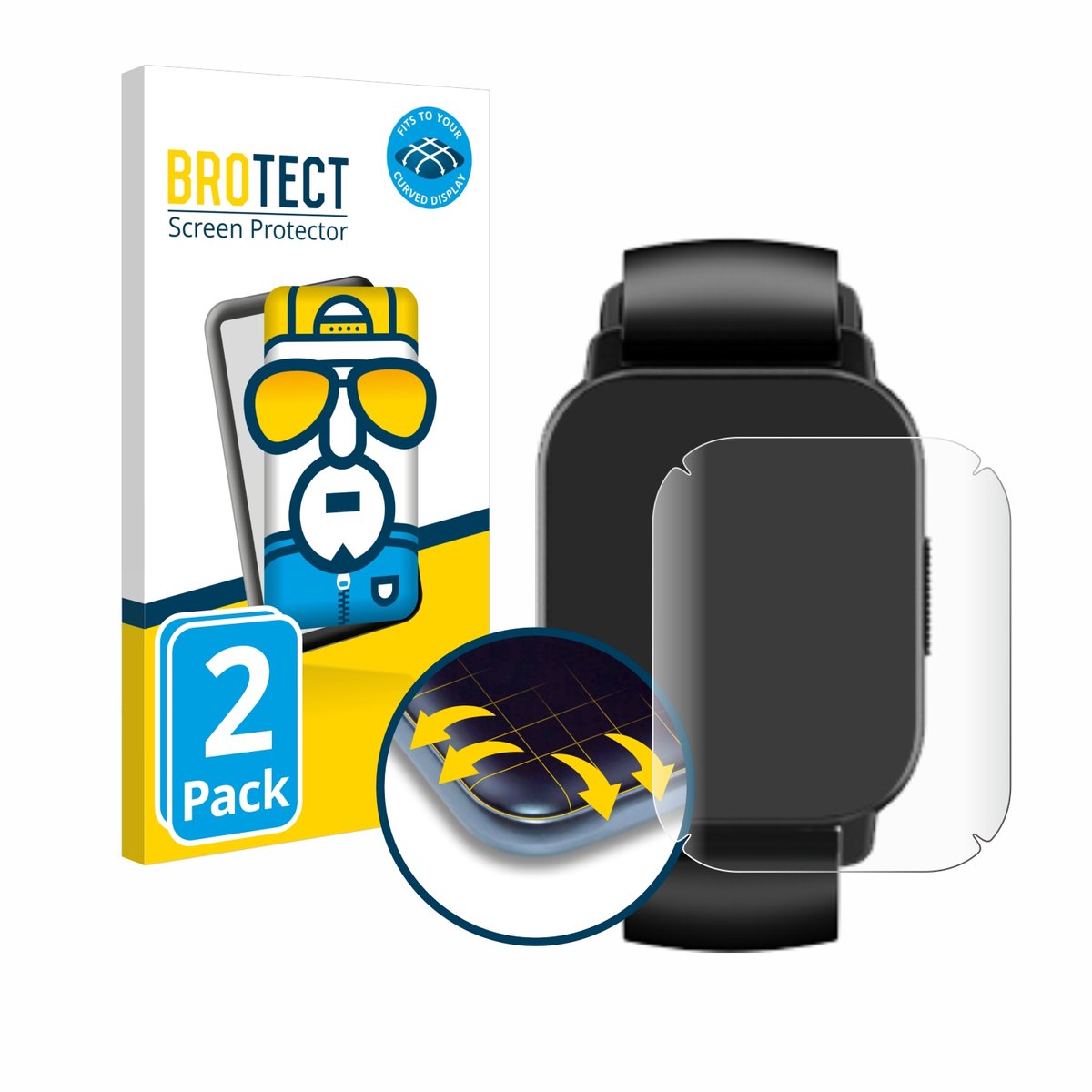 BROTECT - Screenprotector voor Poounur Y6 1.85" - Folie Beschermfolie transparant volledig dekking - 2 Stuks