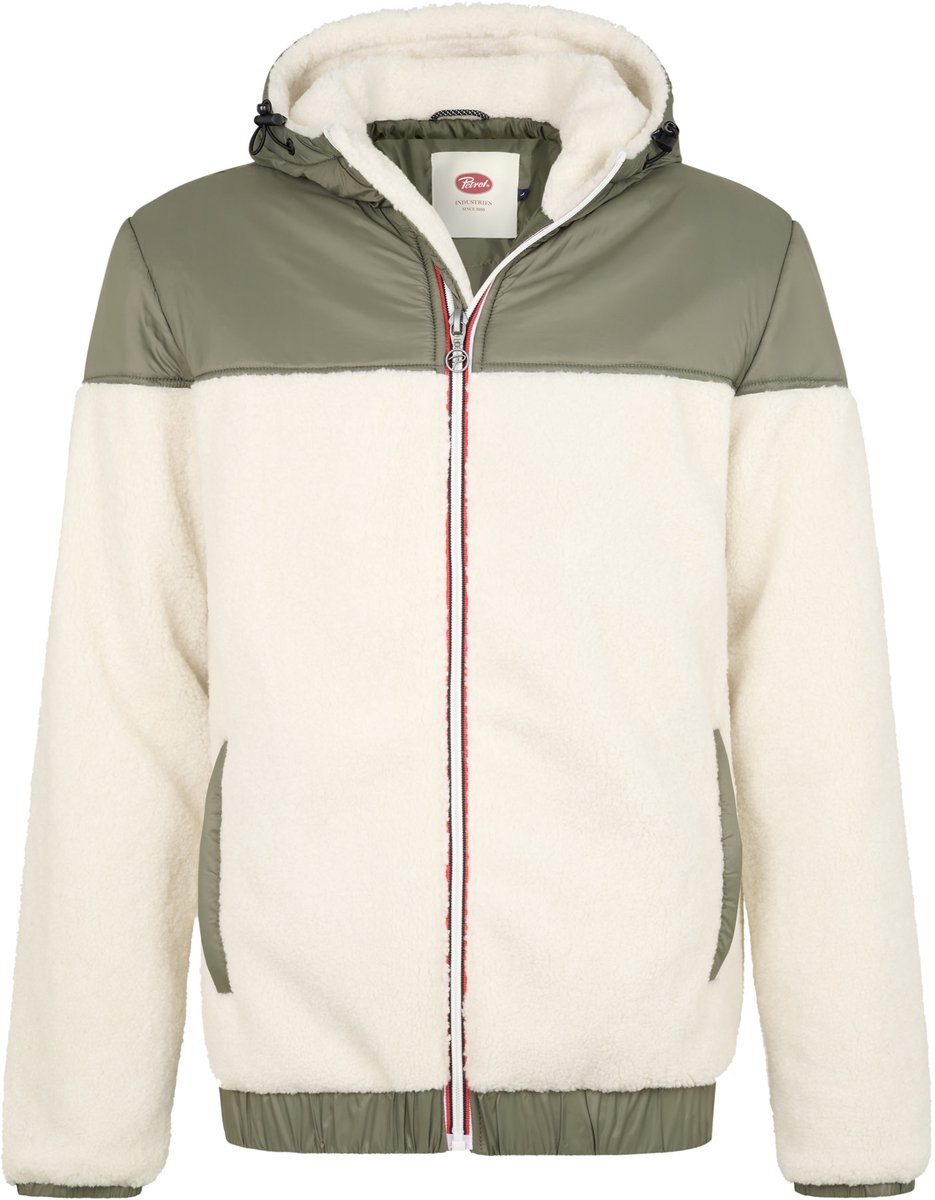 Petrol Industries - Heren Fleece bomberjack met capuchon forgeheights - Groen - Maat XXXL