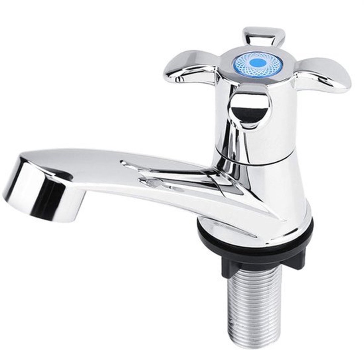 Kraan, Koudwaterkraan voor Aanrecht, Wastafelkraan met Één Handgreep ABS Kunststof Enkel Koude Kraan Waterkraan Badkamer Wastafel Aanrecht Accessoires Tail G1 2 (Plum Blossom G1/2)