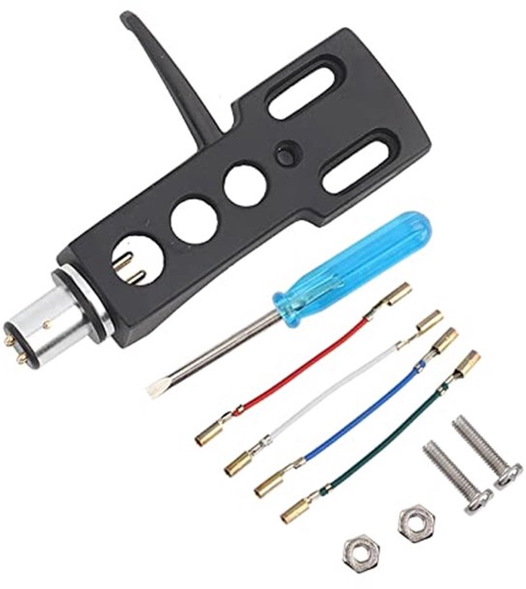 Platinum Head, Universele LP Rotary Tafel Cilinderkop Vervanging met Cel en Diamant Gidsdraden voor Magnetische Phono Cartridges.